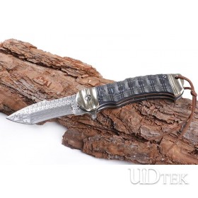 Hunter Veyron Sweden Damascus steel pocket hunting knife UD405245 